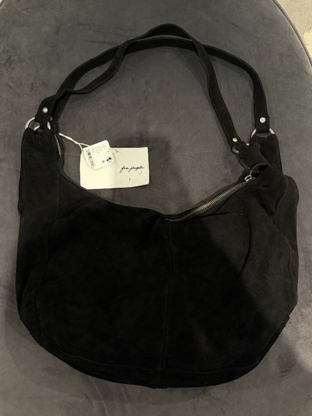 Free People Roma Black Suede Tote Bag
